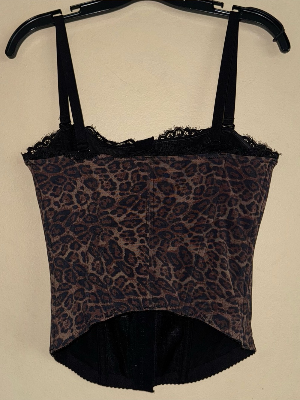 Popilush Brown Leopard Lace Detachable Strap Corset Bustier Tank Size L NWOT! - Picture 8 of 11